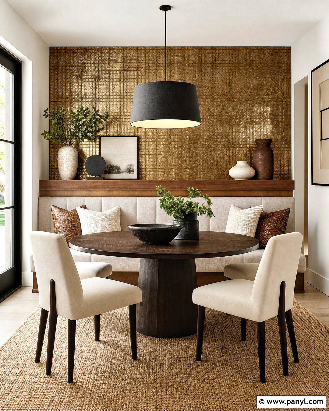 Gold Mosaic Feature Wall - 20 gold feature wall ideas