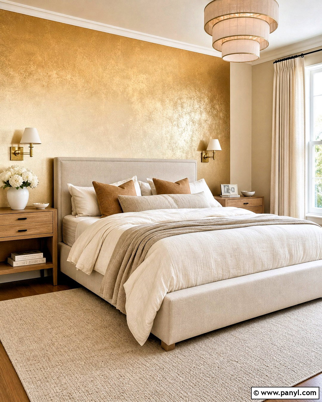 Gold Ombre Bedroom Wall - 20 gold shimmer wall ideas