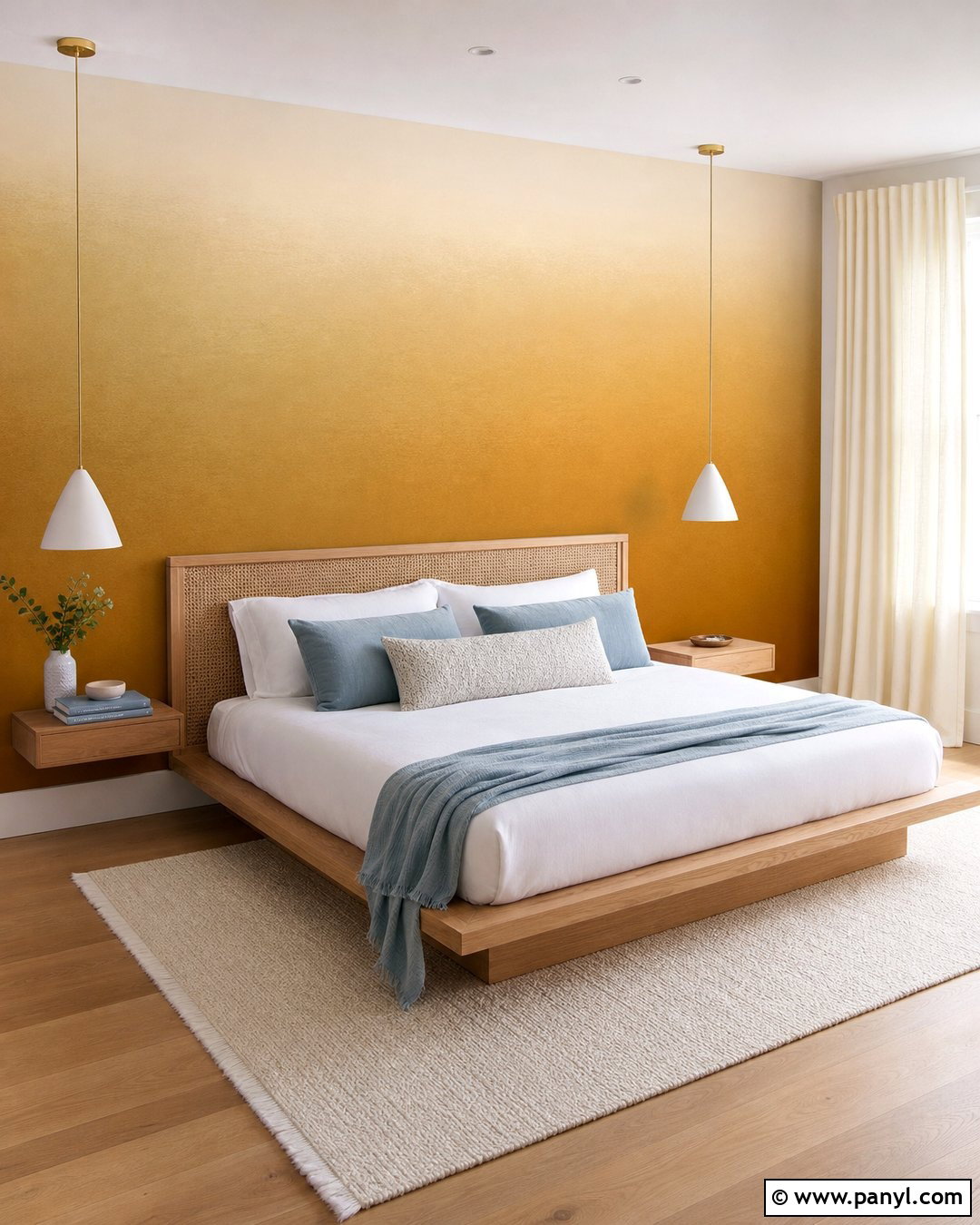 Gold Ombre Bedroom Wall - 30 Golden Wall Paint Ideas