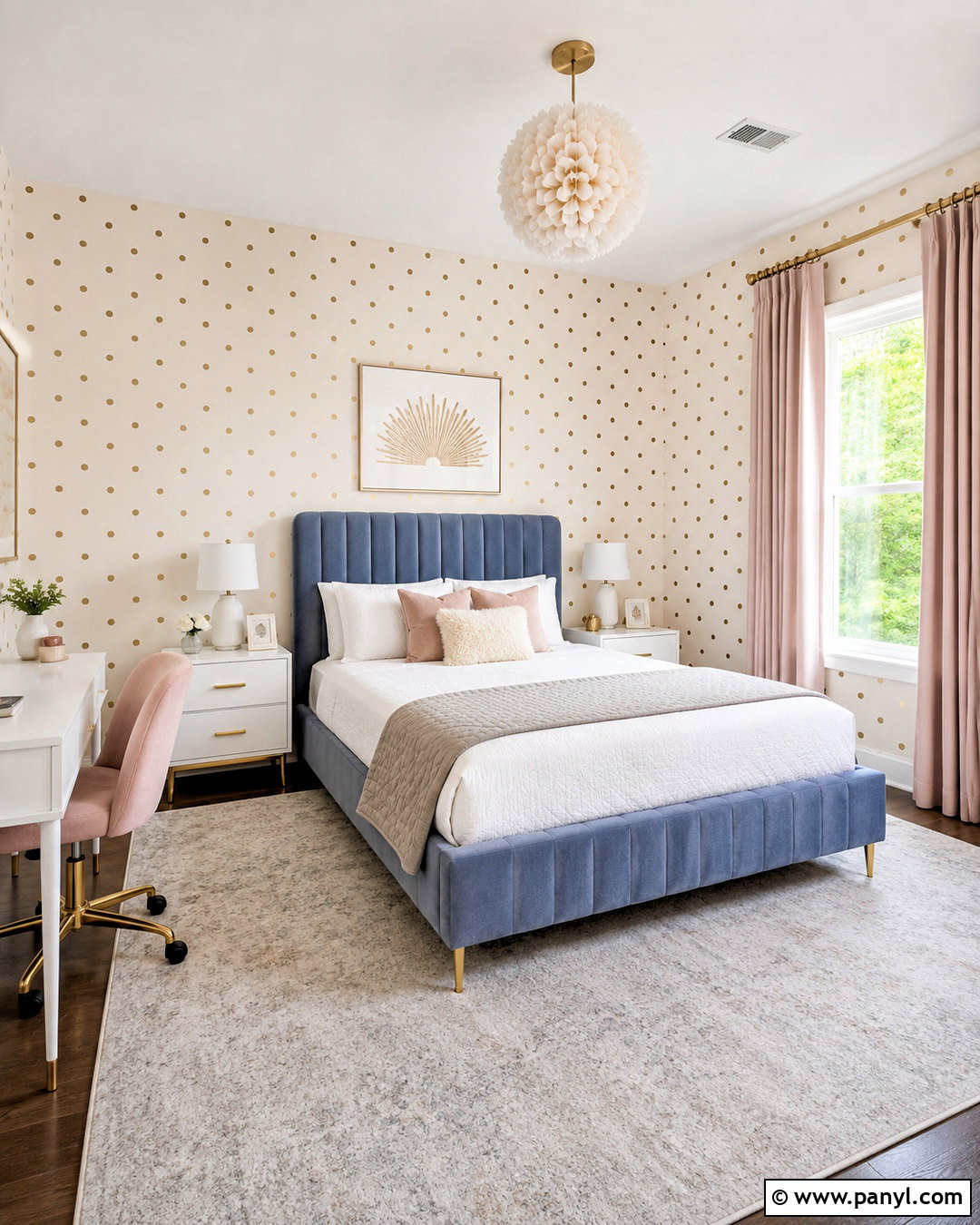 Gold Polka Dot Teen Bedroom - 20 polka dot room ideas