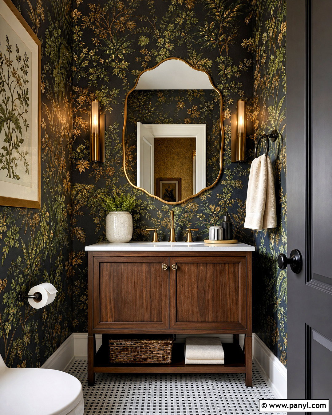Gold Powder Room - 20 gold interior design ideas