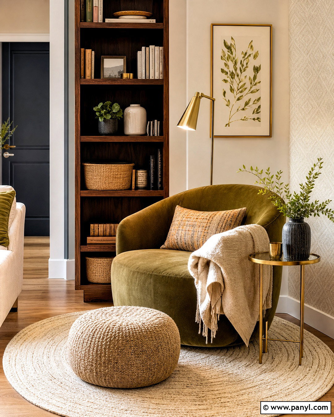 Gold Reading Nook - 20 gold interior design ideas
