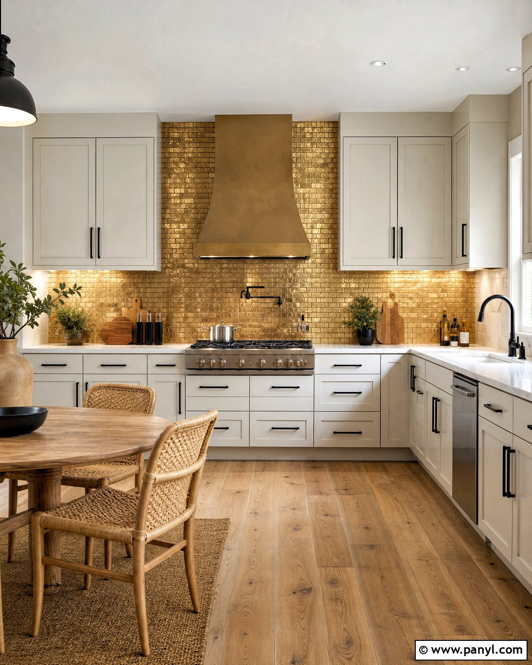 Gold Shimmer Kitchen Backsplash Wall - 20 gold shimmer wall ideas