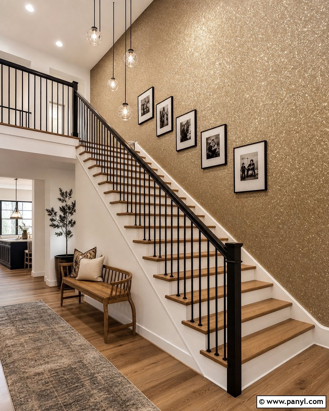 Gold Sparkle Paint Staircase Wall - 20 Gold Sparkle Paint For Walls