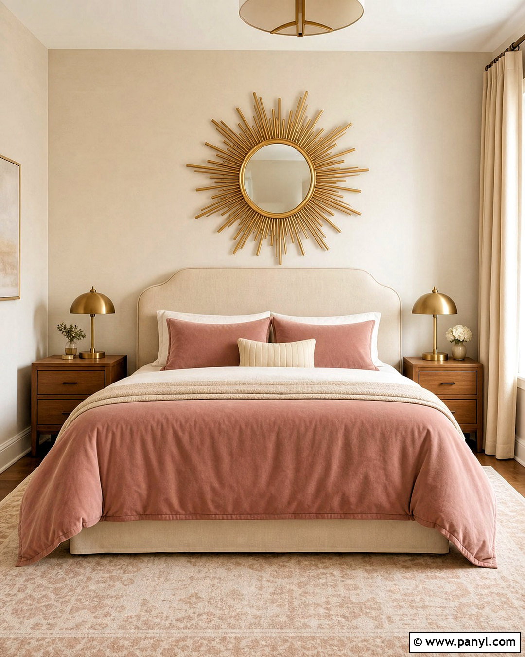 Gold Sunburst Mirror Bedroom - 20 golden mirror wall ideas