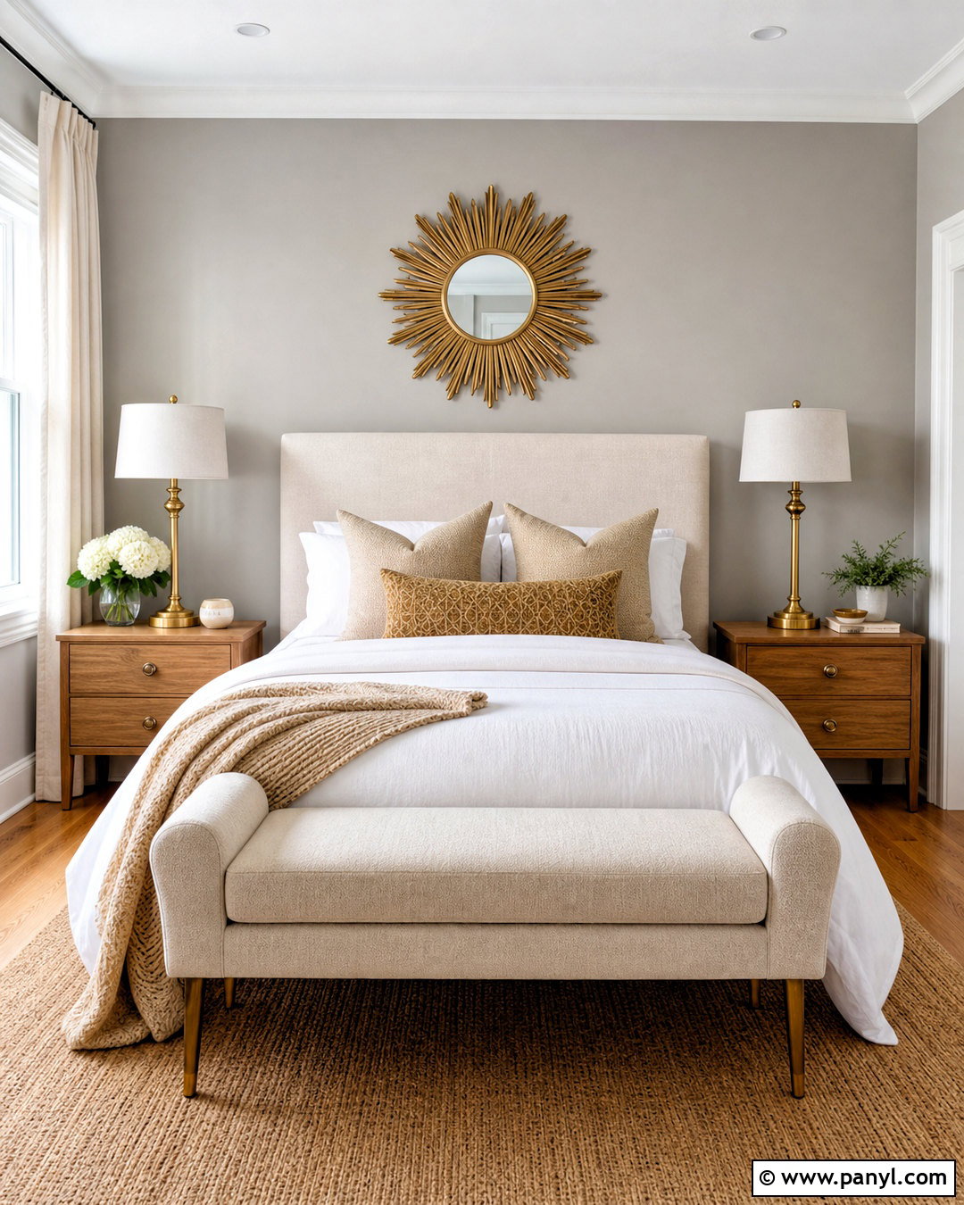 Gold Sunburst Mirror Bedroom - 20 gold wall decor bedroom ideas