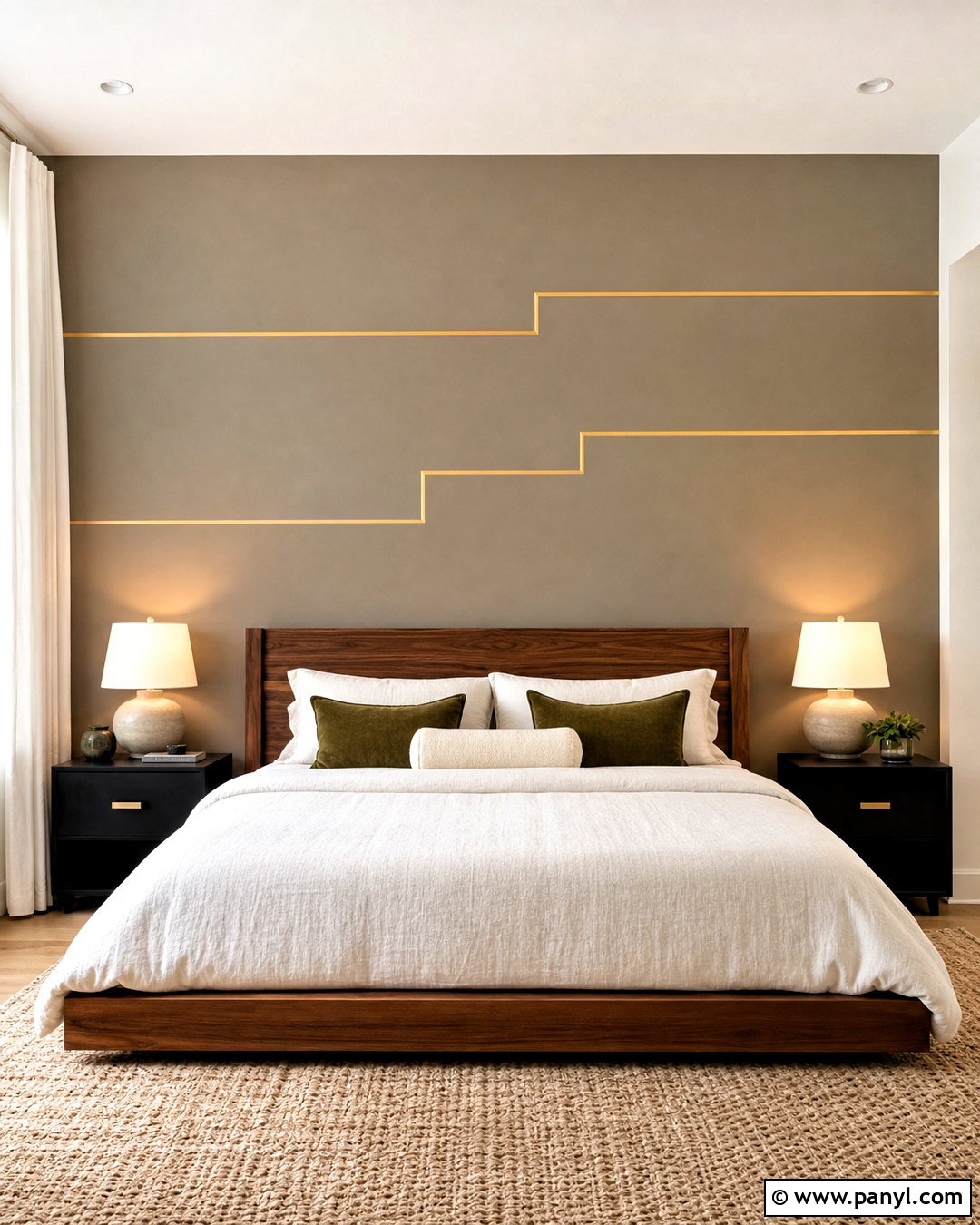 Gold Tape Minimal Line Wall - 20 gold tape wall design ideas