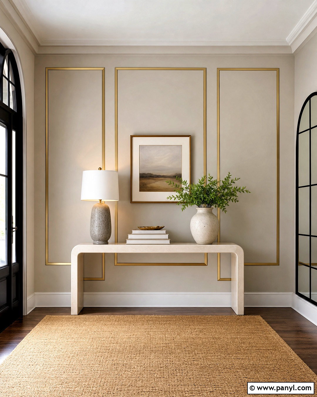Gold Tape Picture Frame Wall - 20 gold tape wall design ideas