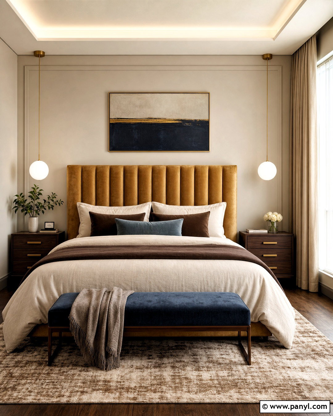 Gold Textured Bedroom Headboard - 20 gold texture ideas