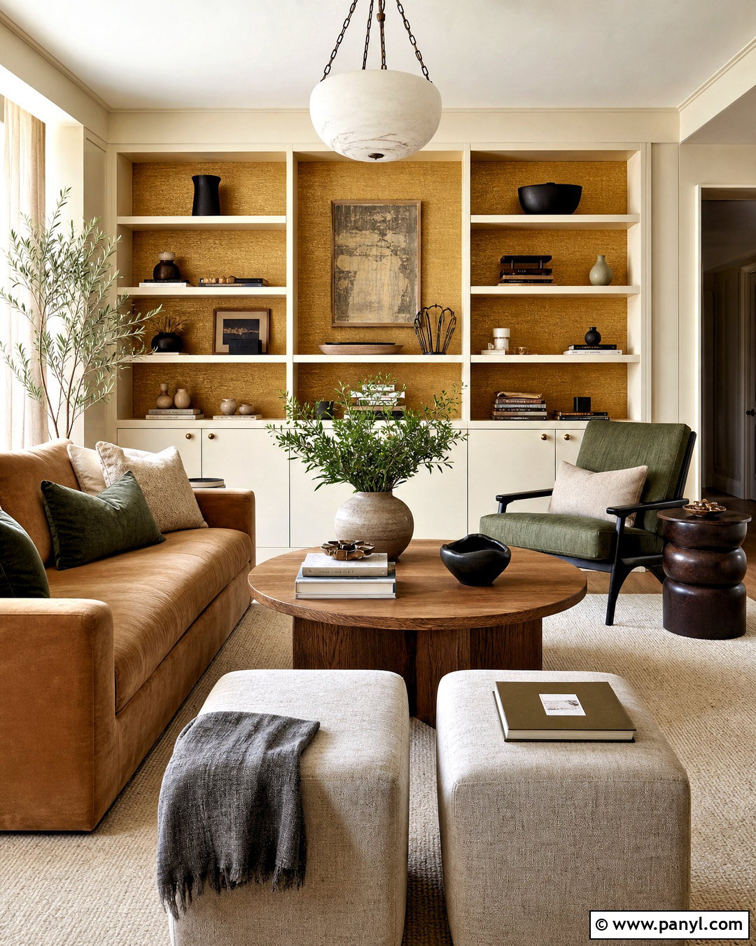 Gold Textured Built-In Shelves - 20 gold texture ideas
