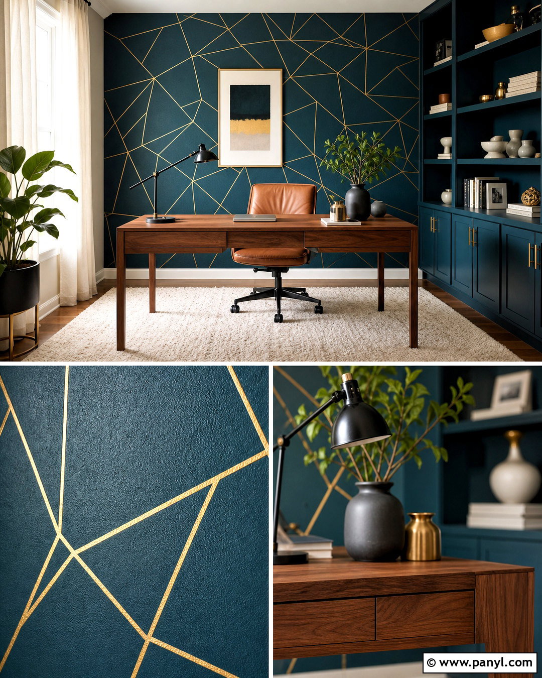 Gold Textured Home Office Wall - 20 gold texture ideas
