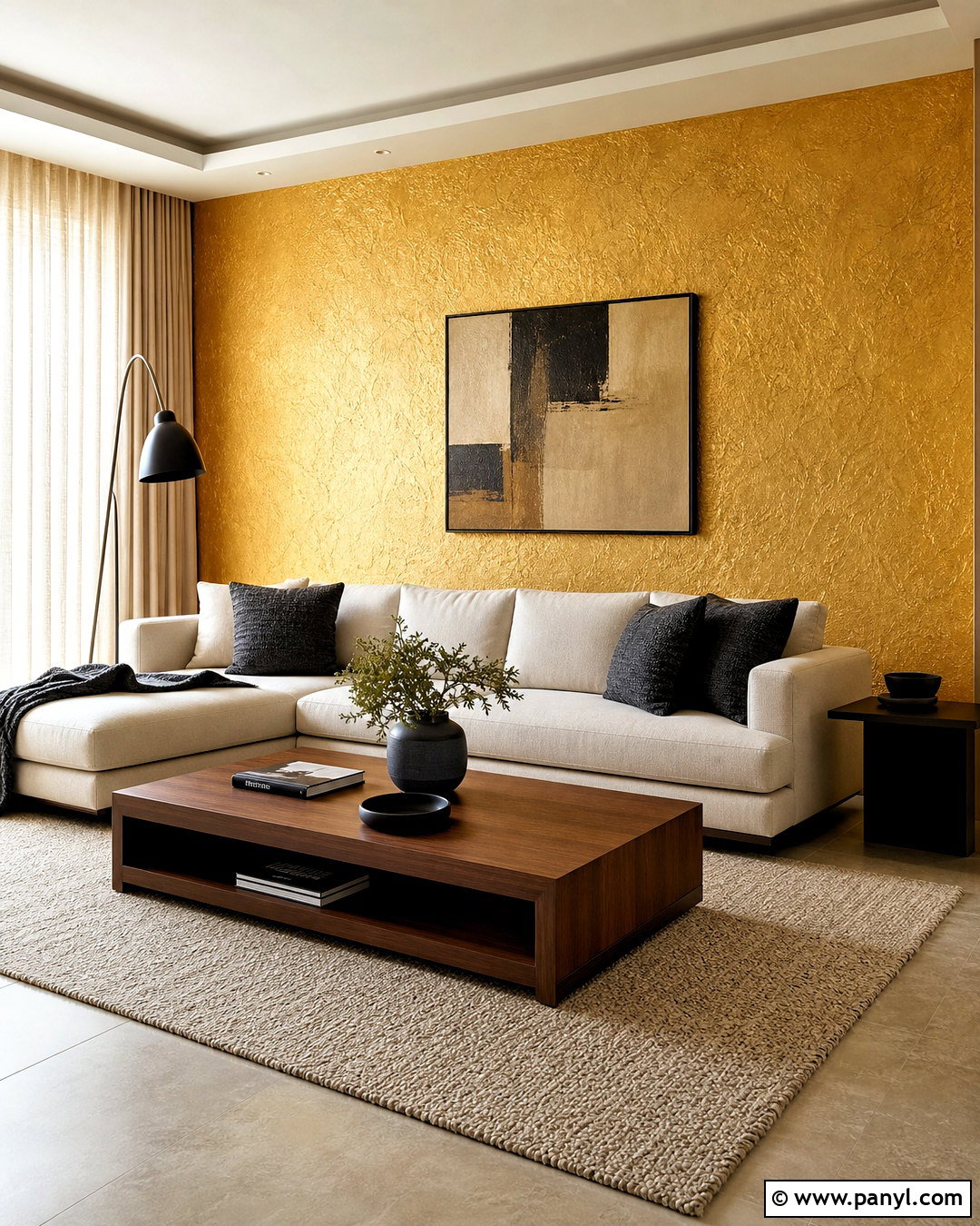 Gold Textured Living Room Wall - 20 gold texture ideas