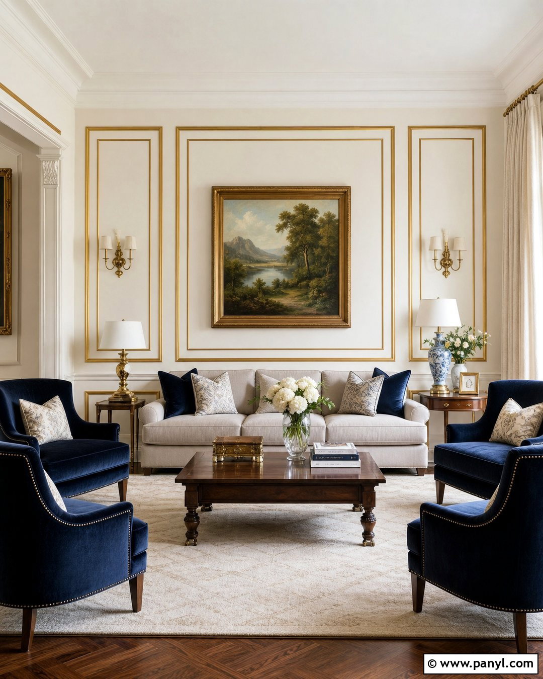 Gold Trim Wall Molding - 35 golden wall ideas