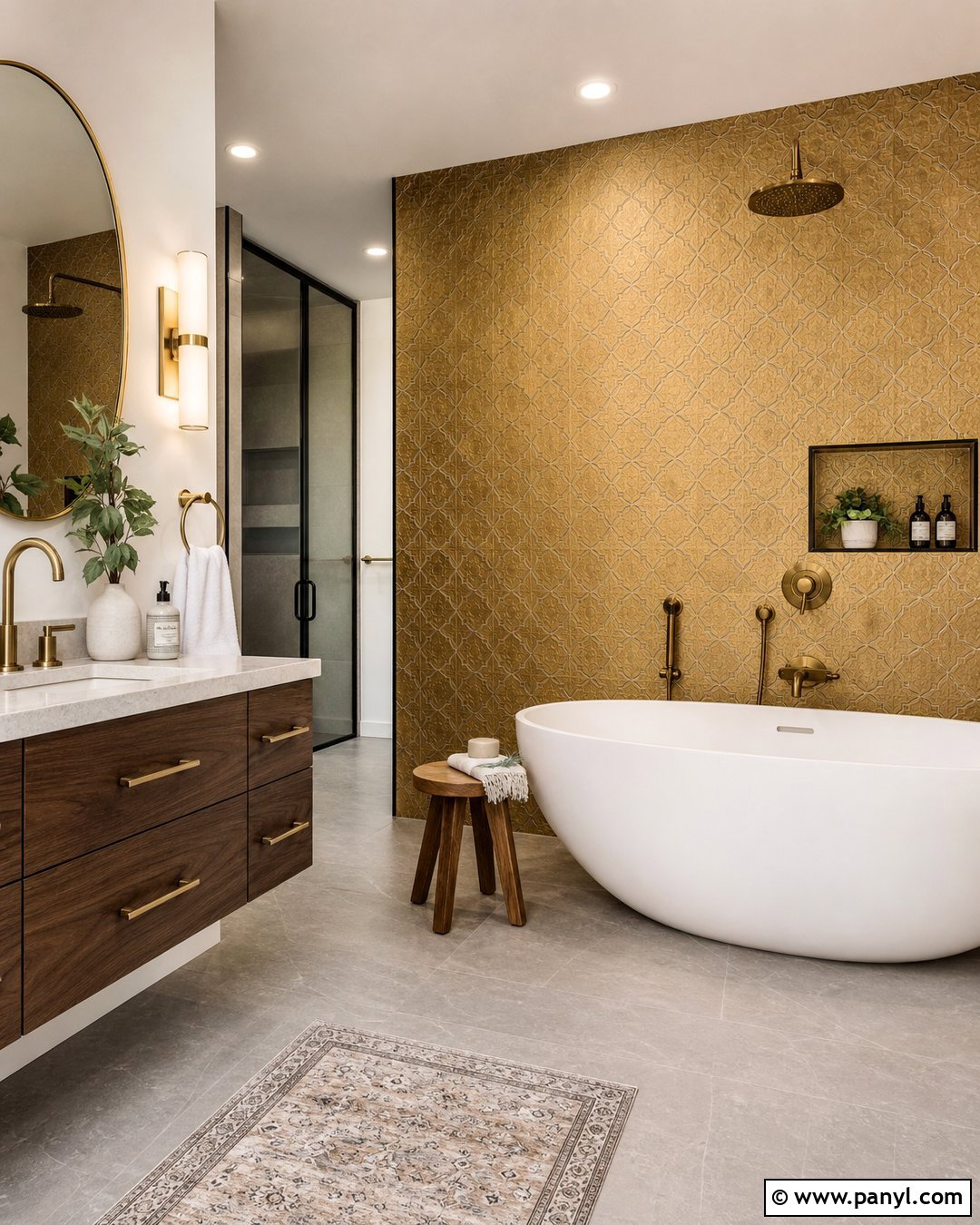 Gold Wall Bathroom - 35 Gold Walls