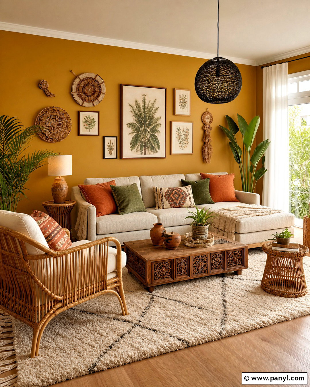 Gold Wall Paint Boho Living Room - 20 gold wall paint living room ideas