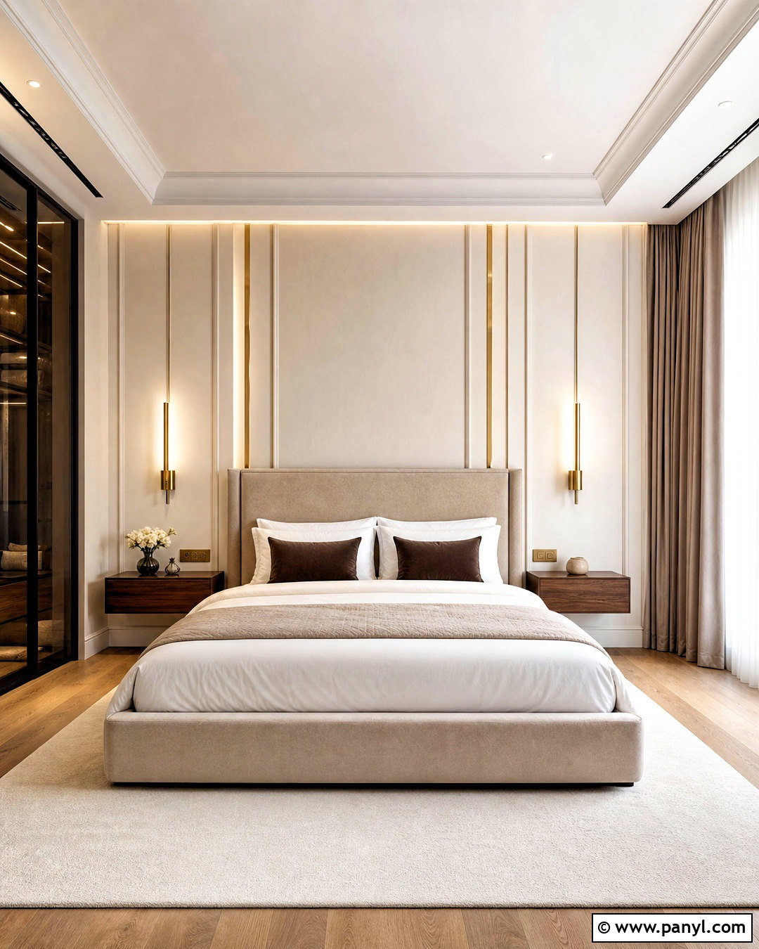 Gold Wall Panel Bedroom - 20 gold wall decor bedroom ideas