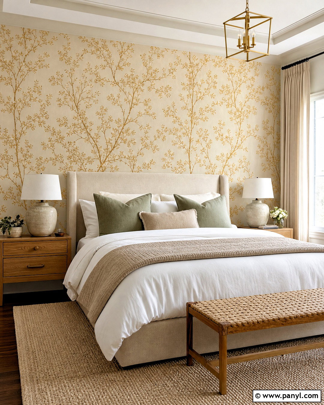 Gold Wallpaper Feature Wall - 20 gold feature wall ideas