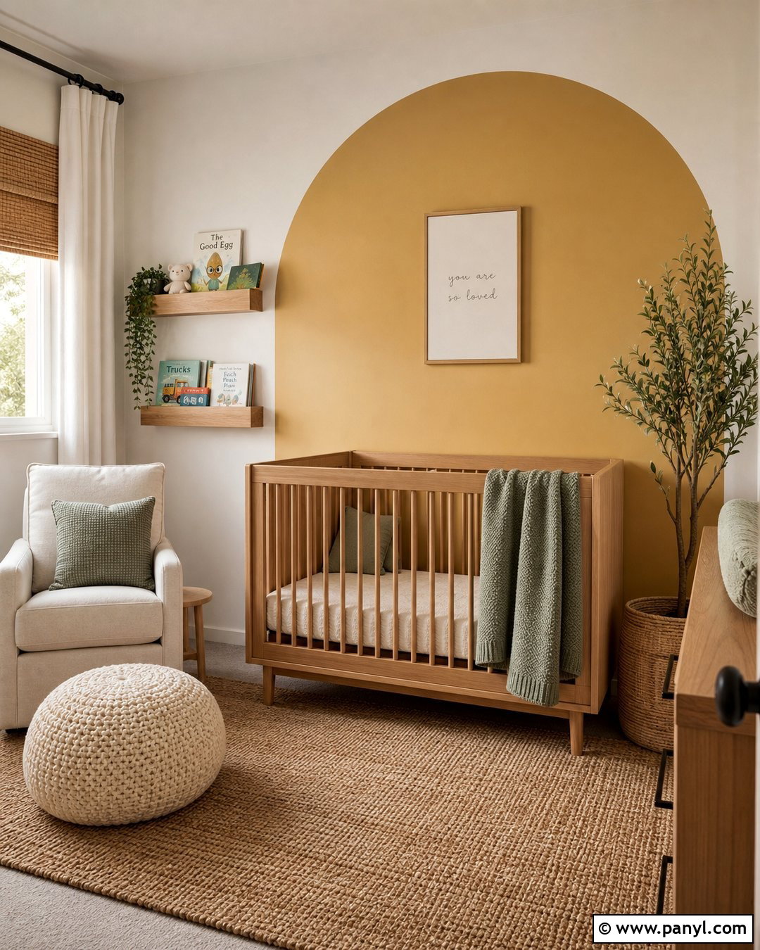 Golden Arch Nursery Wall - 30 Golden Wall Paint Ideas