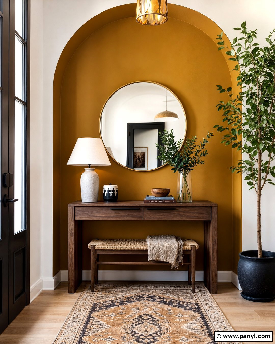 Golden Arch Wall - 35 golden wall ideas