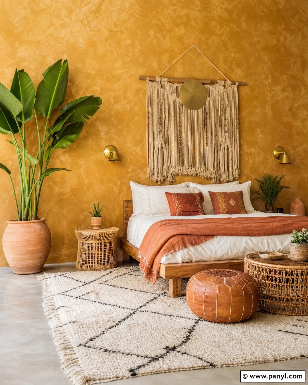 Golden Boho Wall - 35 golden wall ideas