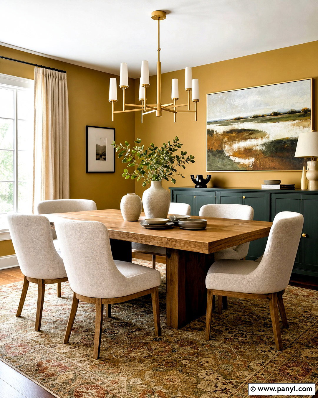 Golden Dining Room - 20 golden interior design ideas