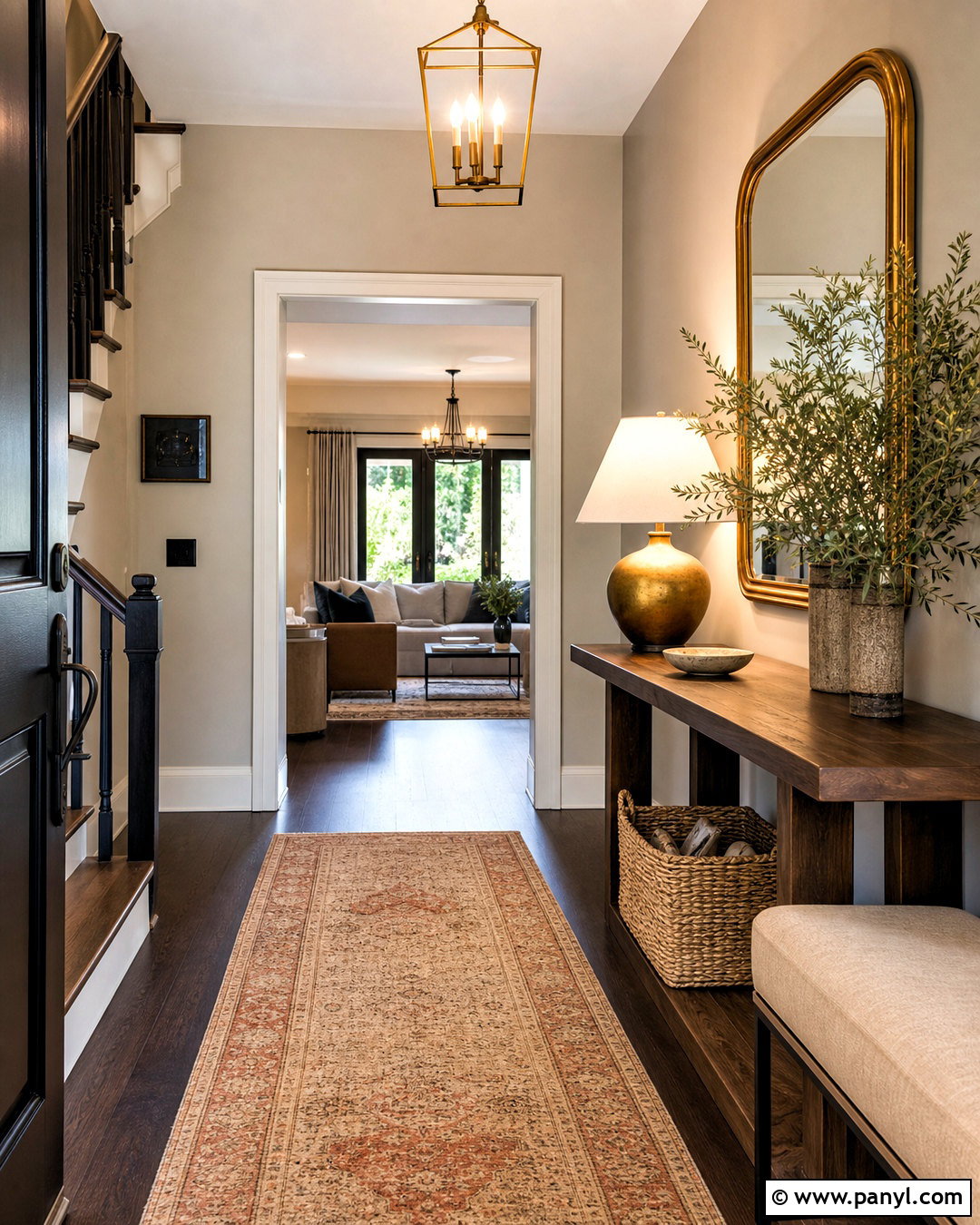 Golden Entryway - 20 golden interior design ideas