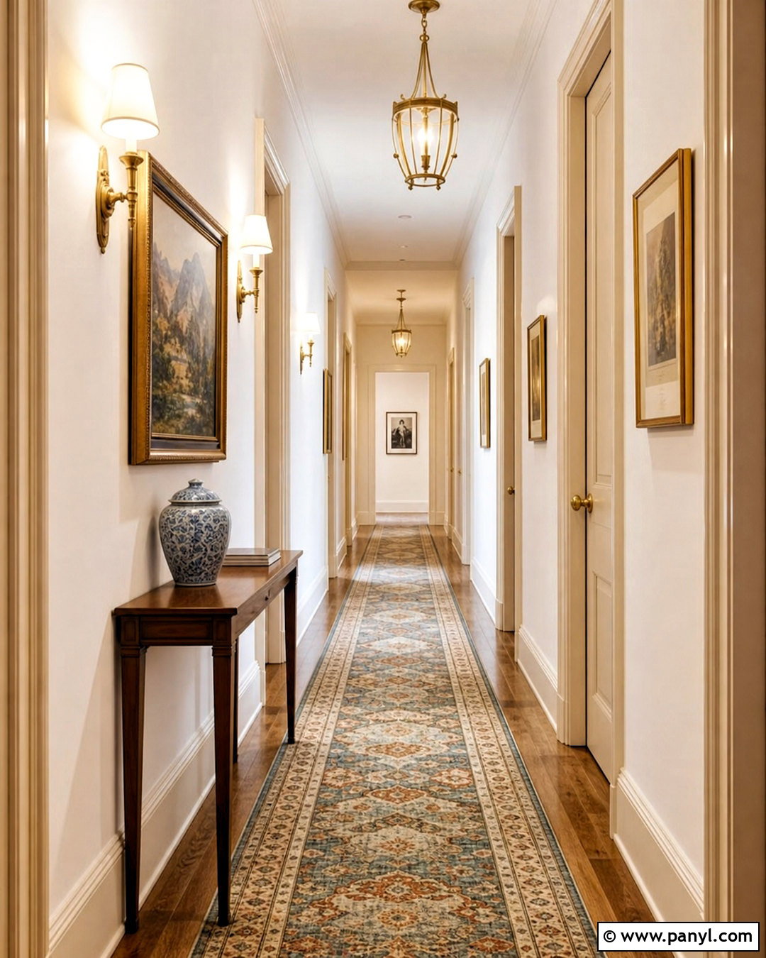 Golden Hallway - 20 golden interior design ideas