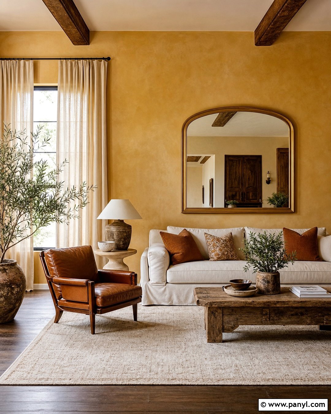 Golden Limewash Wall - 35 golden wall ideas