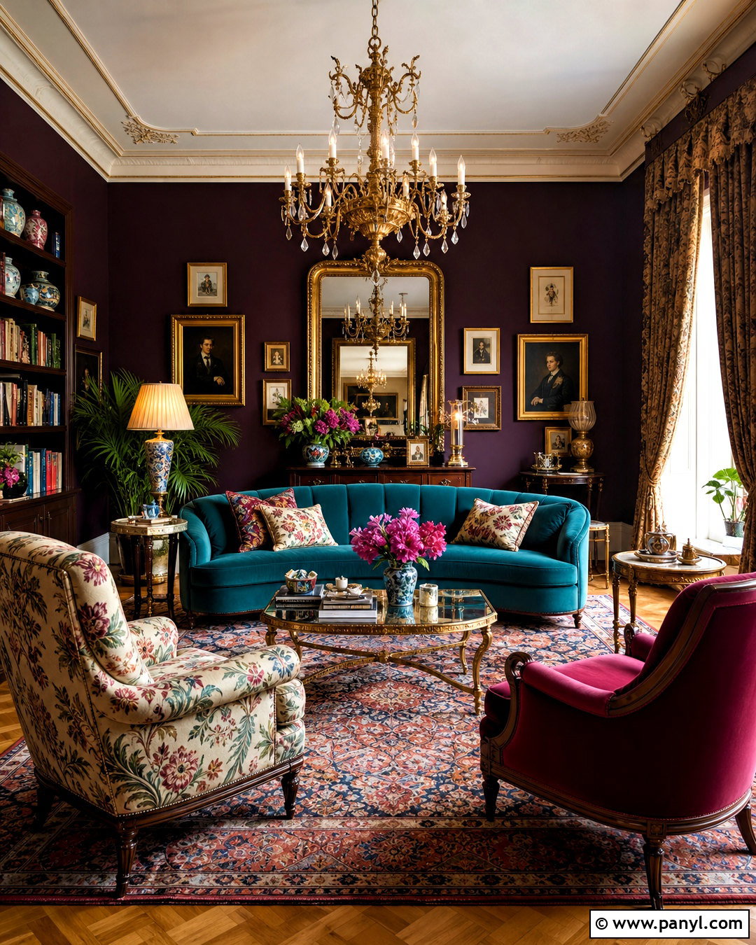Golden Maximalist Living Room - 20 golden interior design ideas