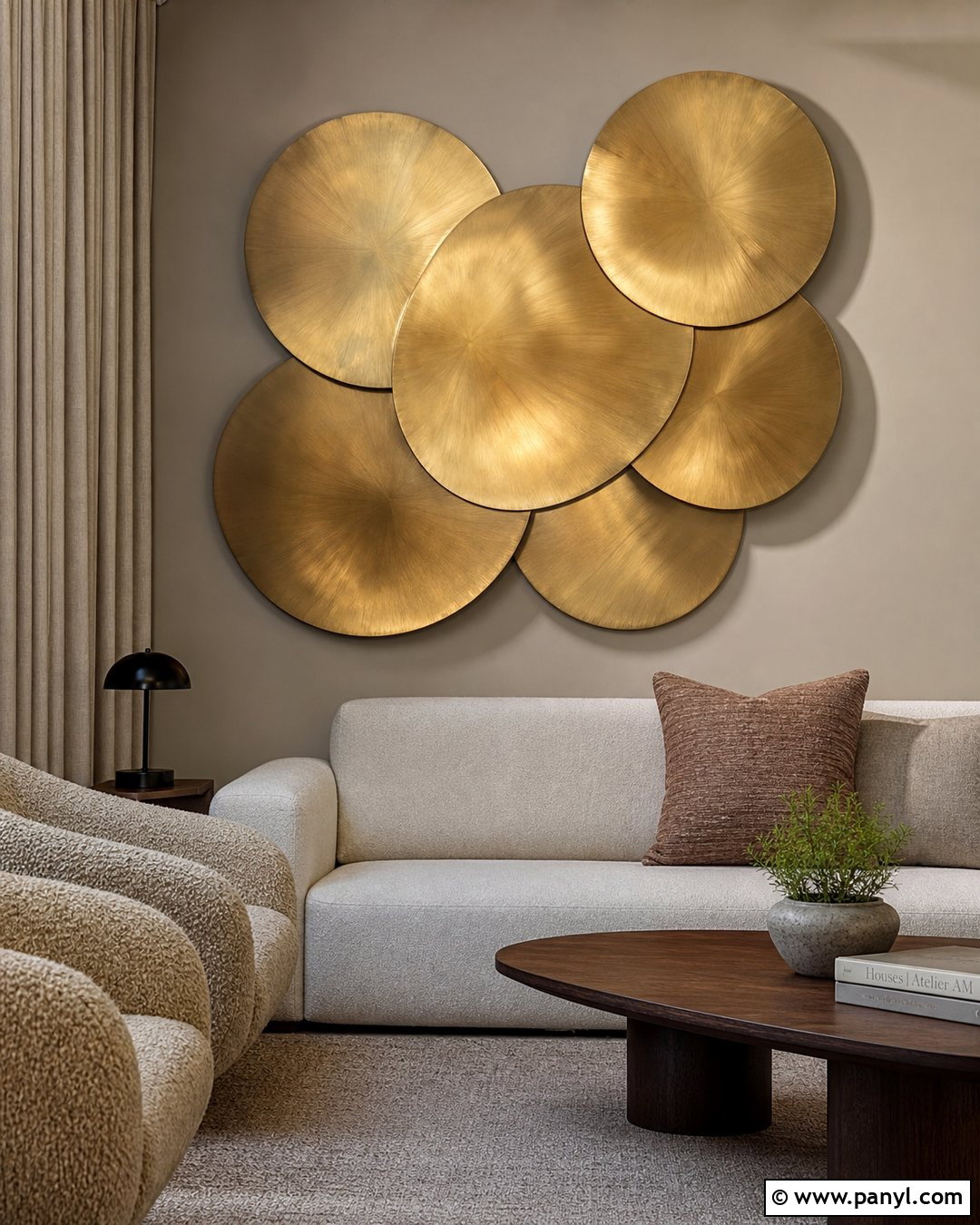 Golden Metal Sculpture Wall - 35 golden wall ideas