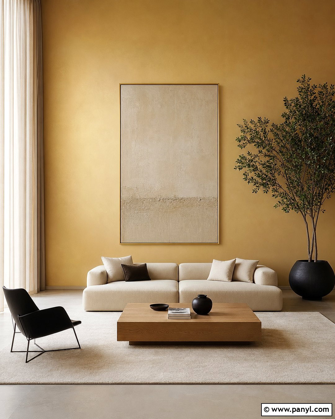 Golden Minimalist Wall - 35 golden wall ideas
