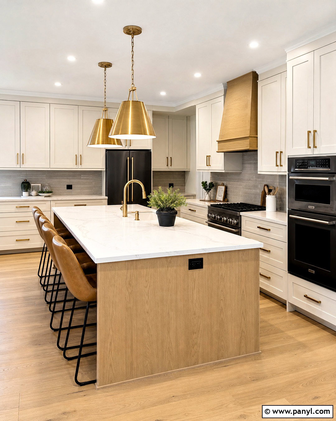 Golden Modern Kitchen - 20 golden interior design ideas