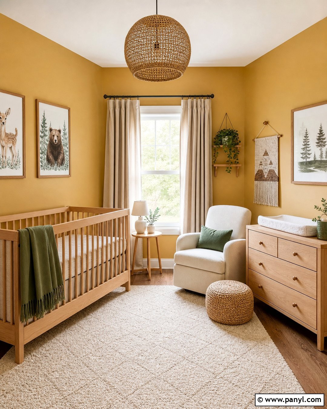 Golden Nursery Wall - 35 golden wall ideas
