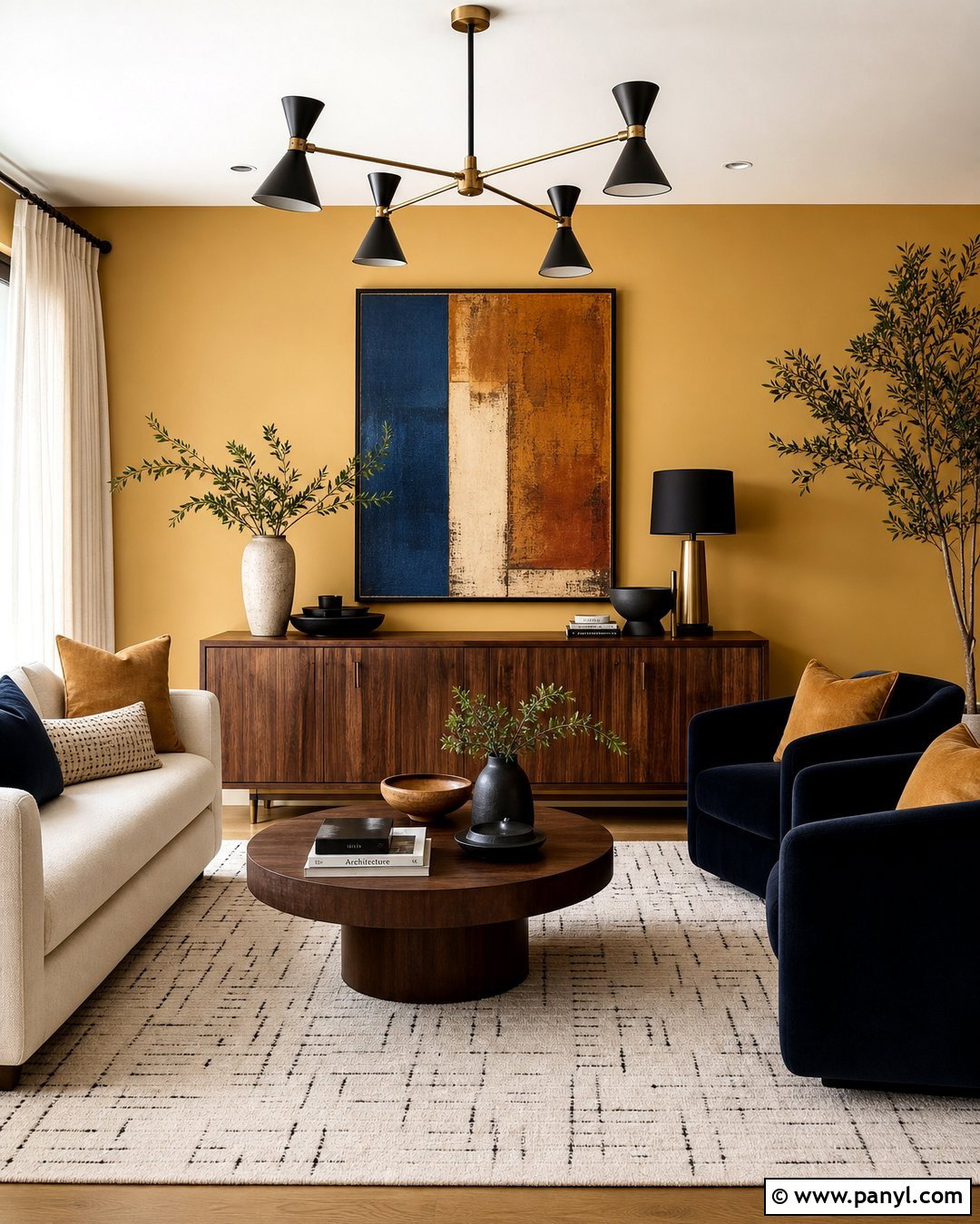 Golden Ochre Living Room Walls - 45 wall colors for living room ideas