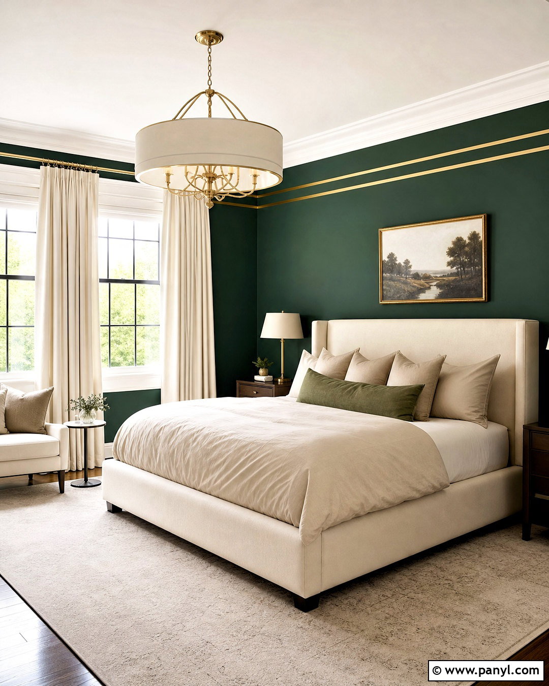 Golden Tape Ceiling Border Wall - 20 golden tape wall design ideas