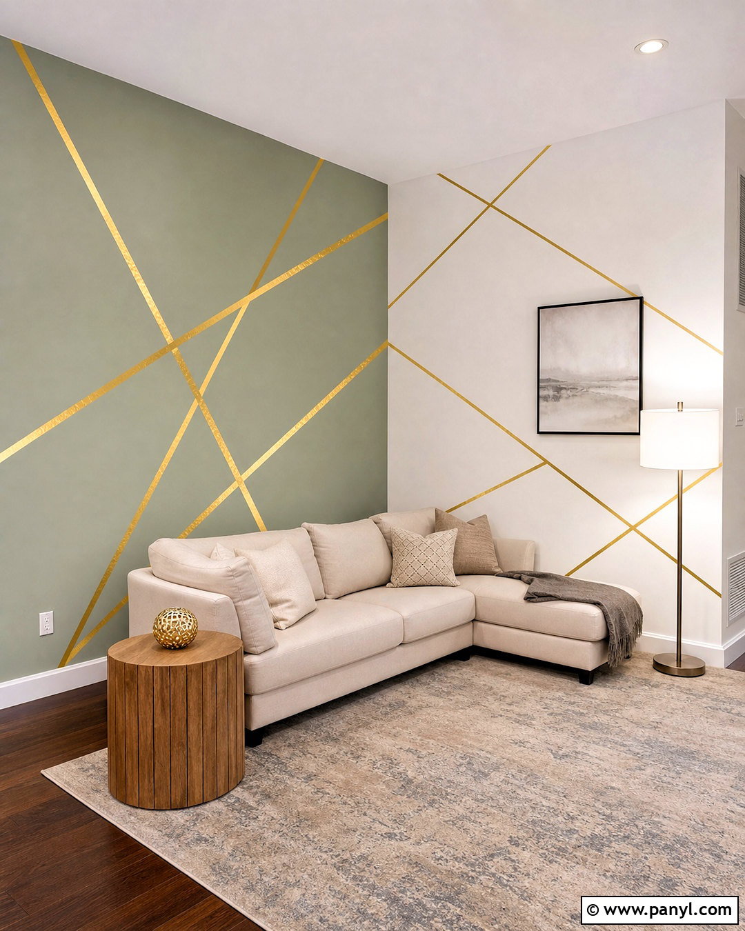 20 Golden Tape Wall Design Ideas for Chic, Stylish DIY Accents