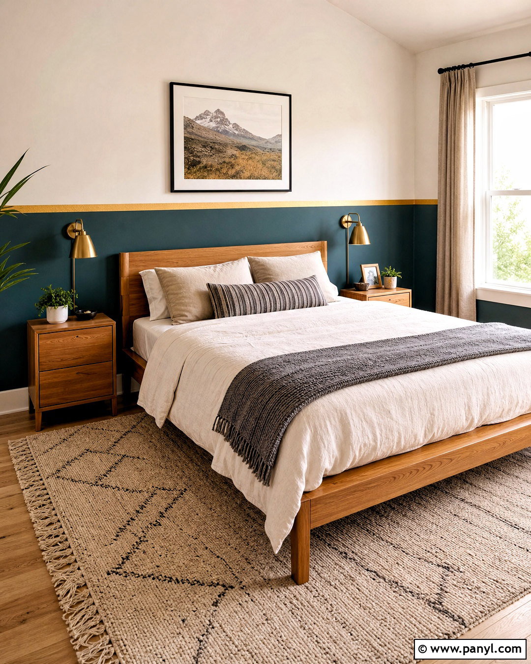 Golden Tape Half Wall Border - 20 golden tape wall design ideas
