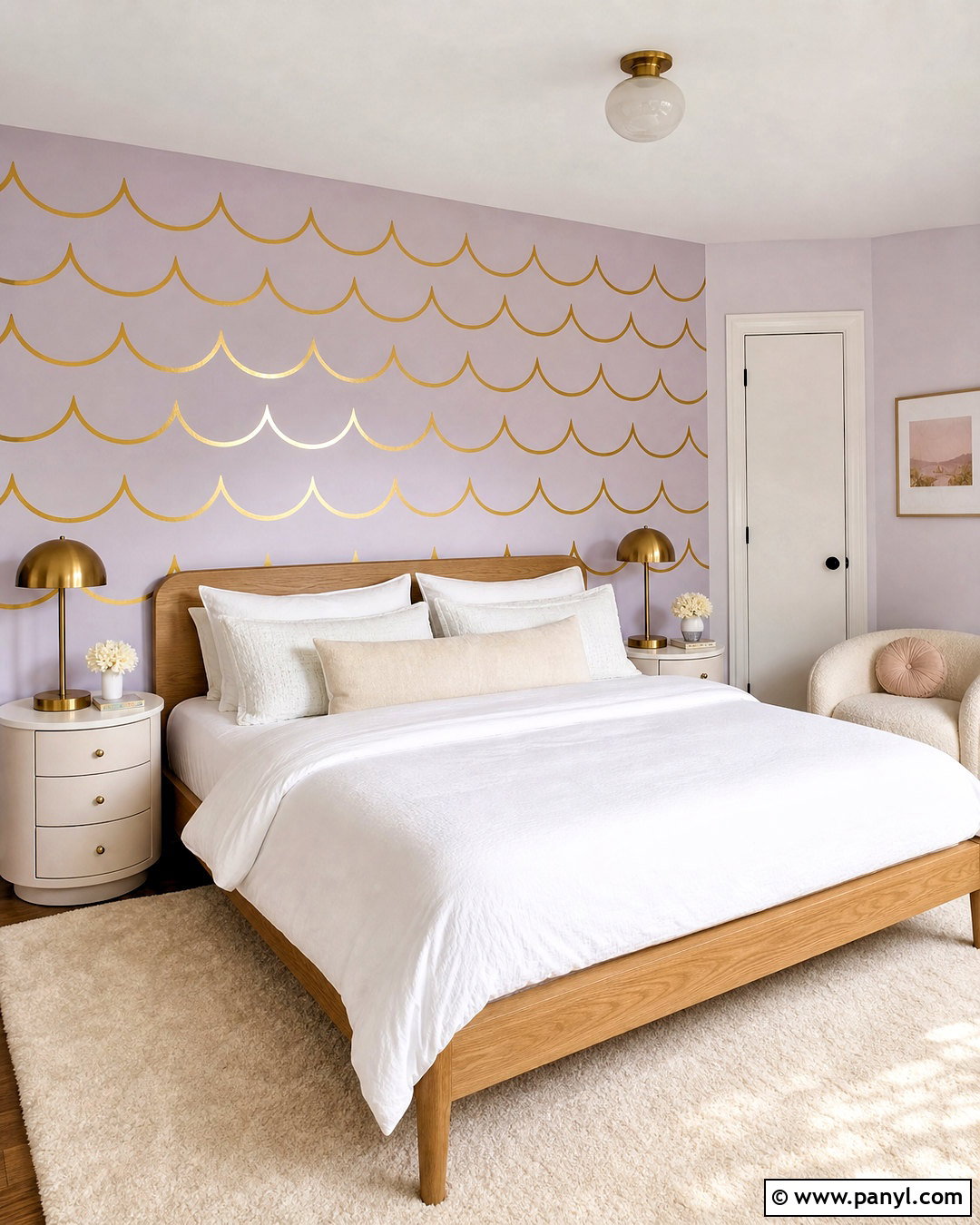 Golden Tape Scallop Wall - 20 golden tape wall design ideas