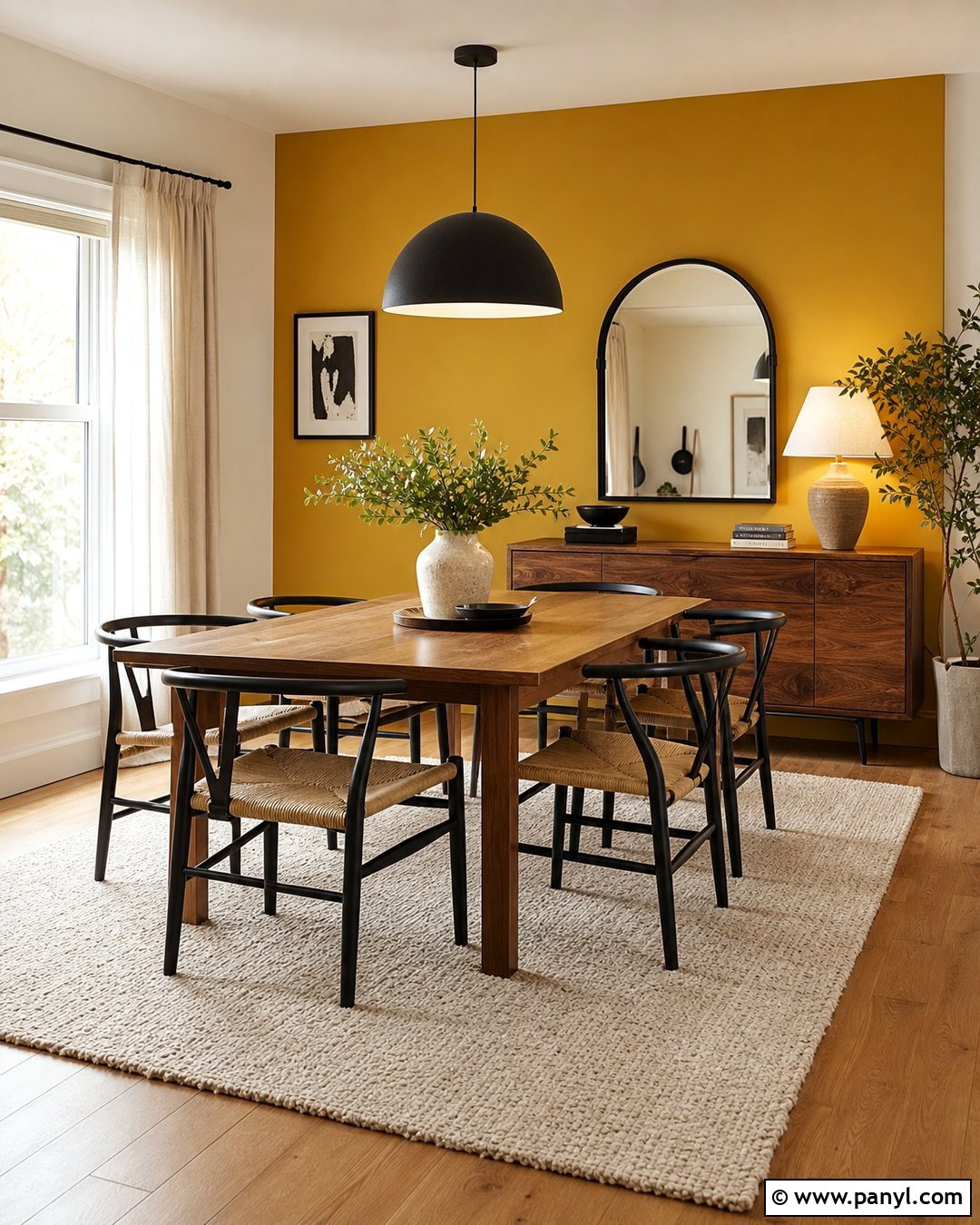 Golden Yellow Accent Wall Dining Room - 20 Empty Room With Yellow Accent Wall Ideas