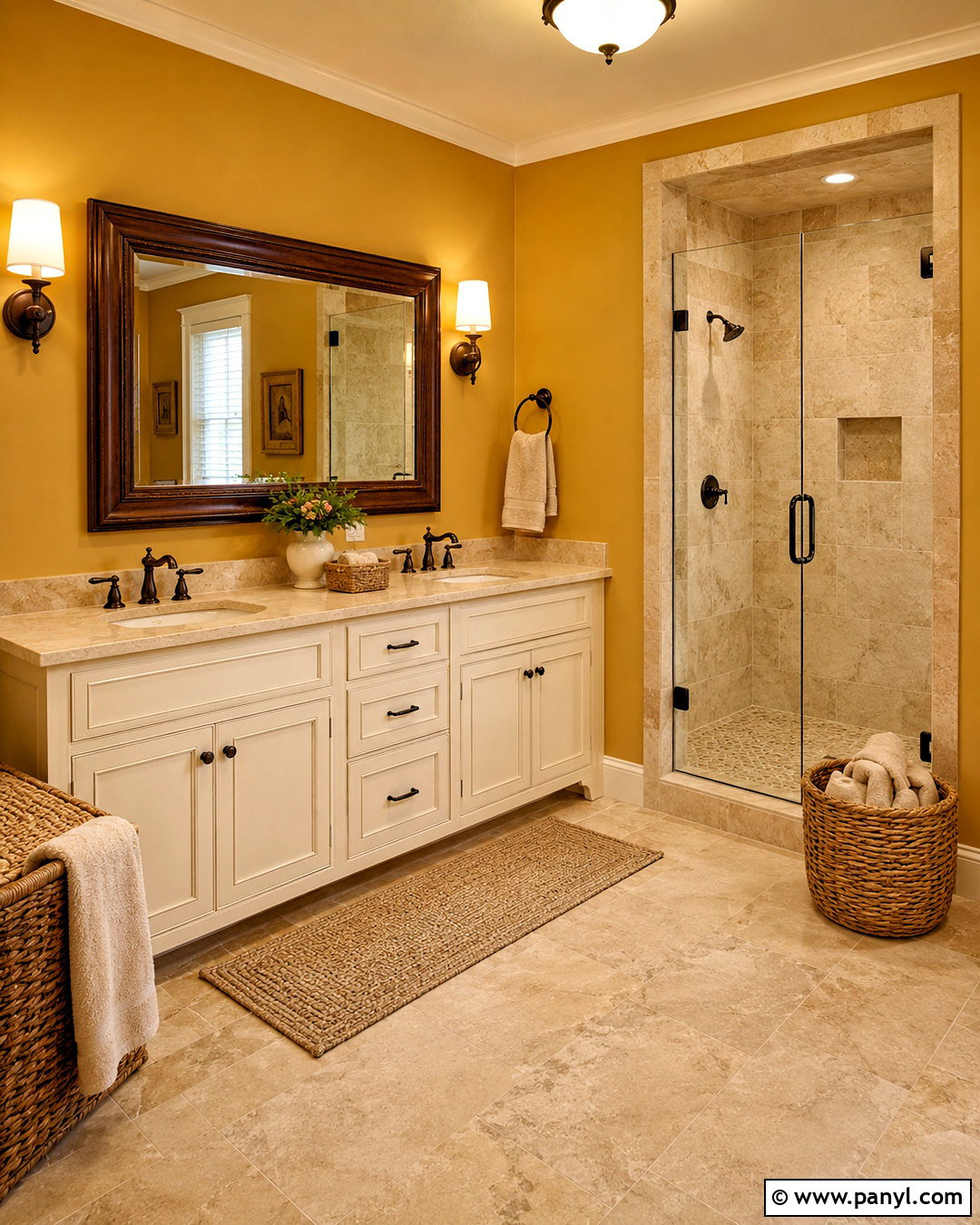 Golden Yellow And Cream Bathroom - 20 Yellow Bathroom Colors