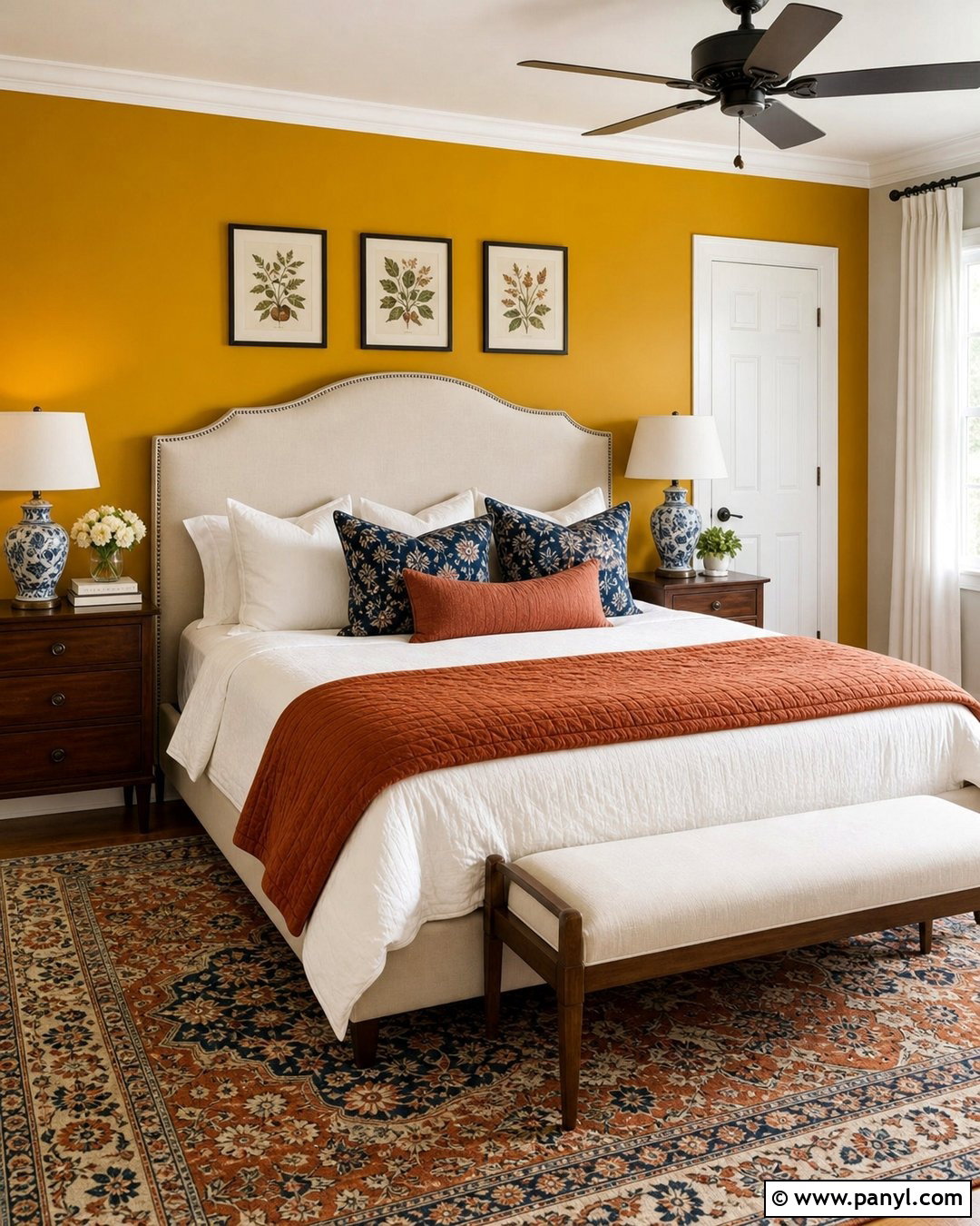 Golden Yellow Bedroom Accent Wall - 20 Bright Color Accent Wall Inspiration Ideas