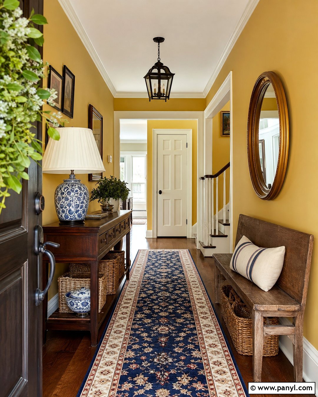 Golden Yellow Entryway - 20 Best Yellow Wall Color Ideas