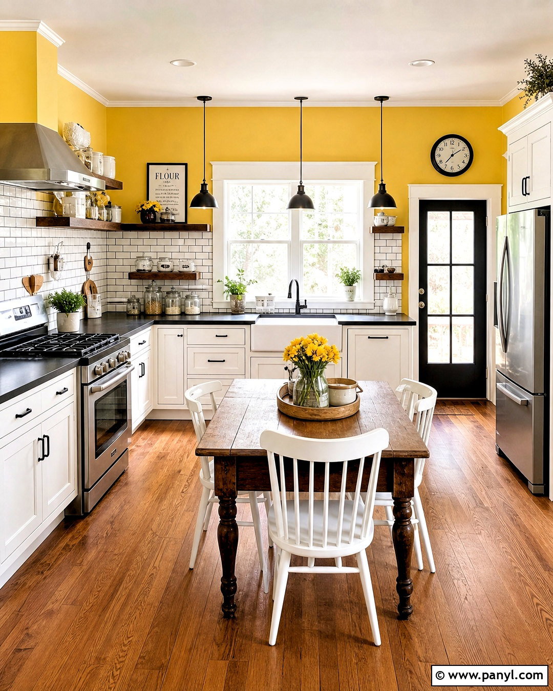 Golden Yellow Kitchen Walls With White Cabinets - 20 yellow kitchen walls with white cabinets