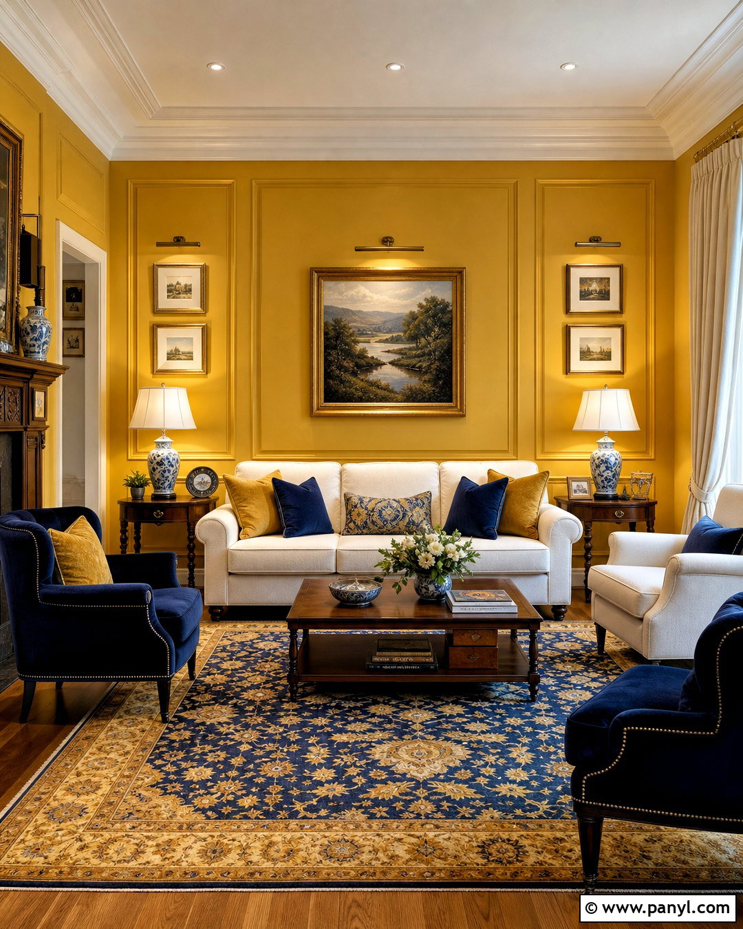 Golden Yellow Living Room - 20 yellow living room colors