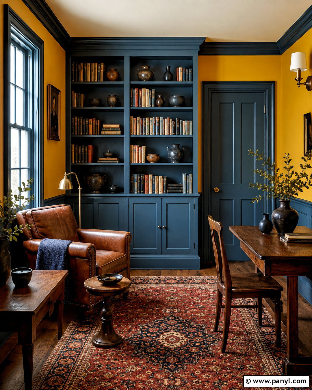 Golden Yellow Walls With Teal Blue Trim - 20 Yellow Wall With Blue Trim Ideas