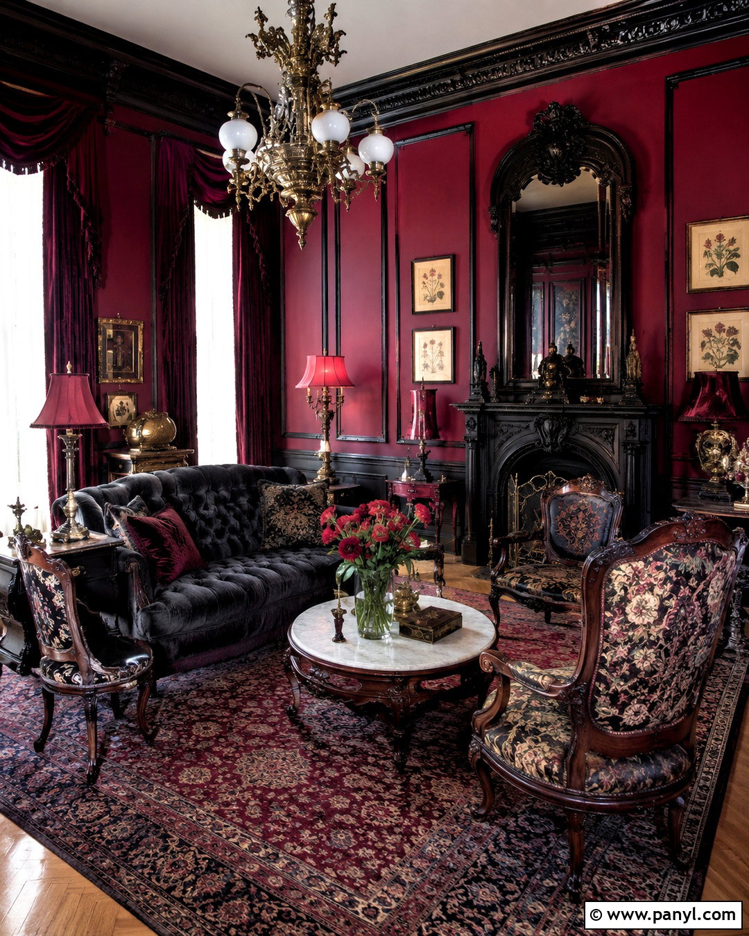 Gothic Victorian Sitting Room - 20 dark moody interior design ideas