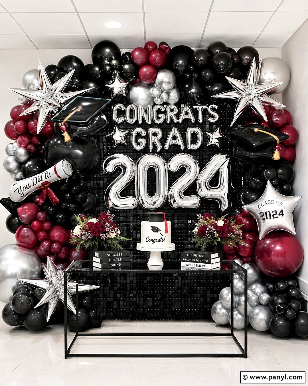 Graduation Foil Balloon Wall - 20 foil balloon wall ideas