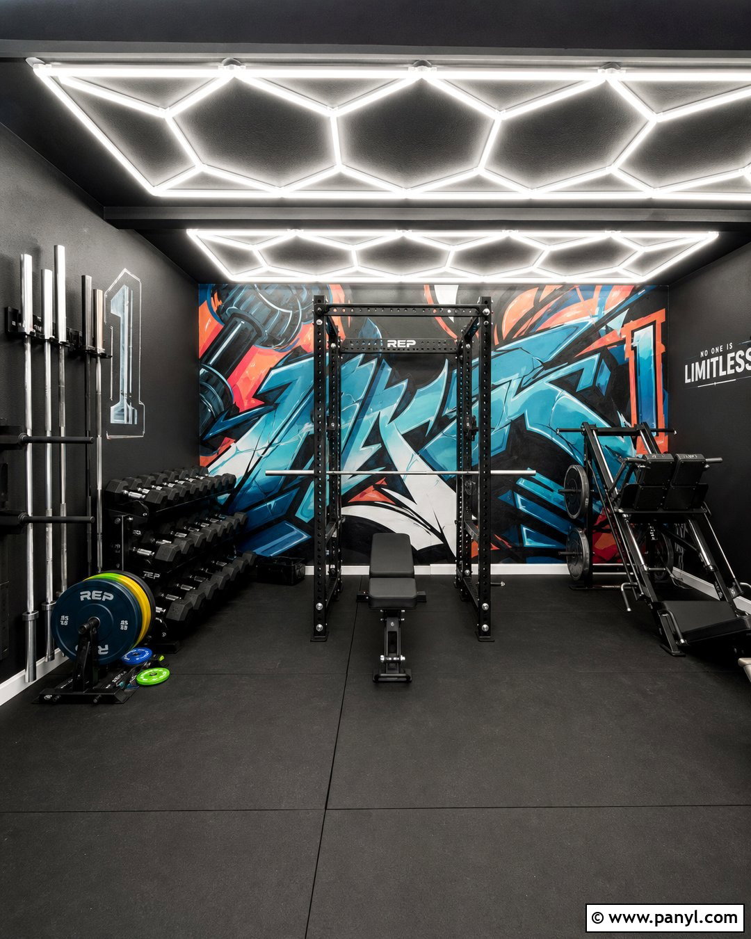 Graffiti Mural Accent Wall Gym - 20 Accent Wall Gym Ideas