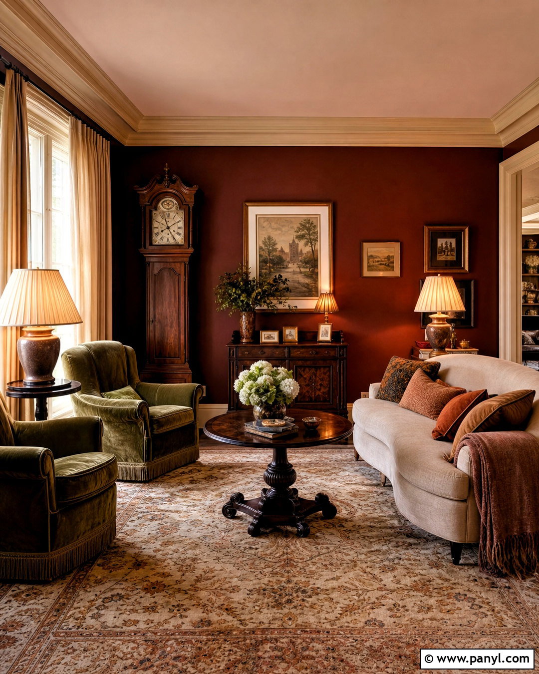 Grandfather Clock Brown Paint for a Sitting Room - 20 warm brown paint colors