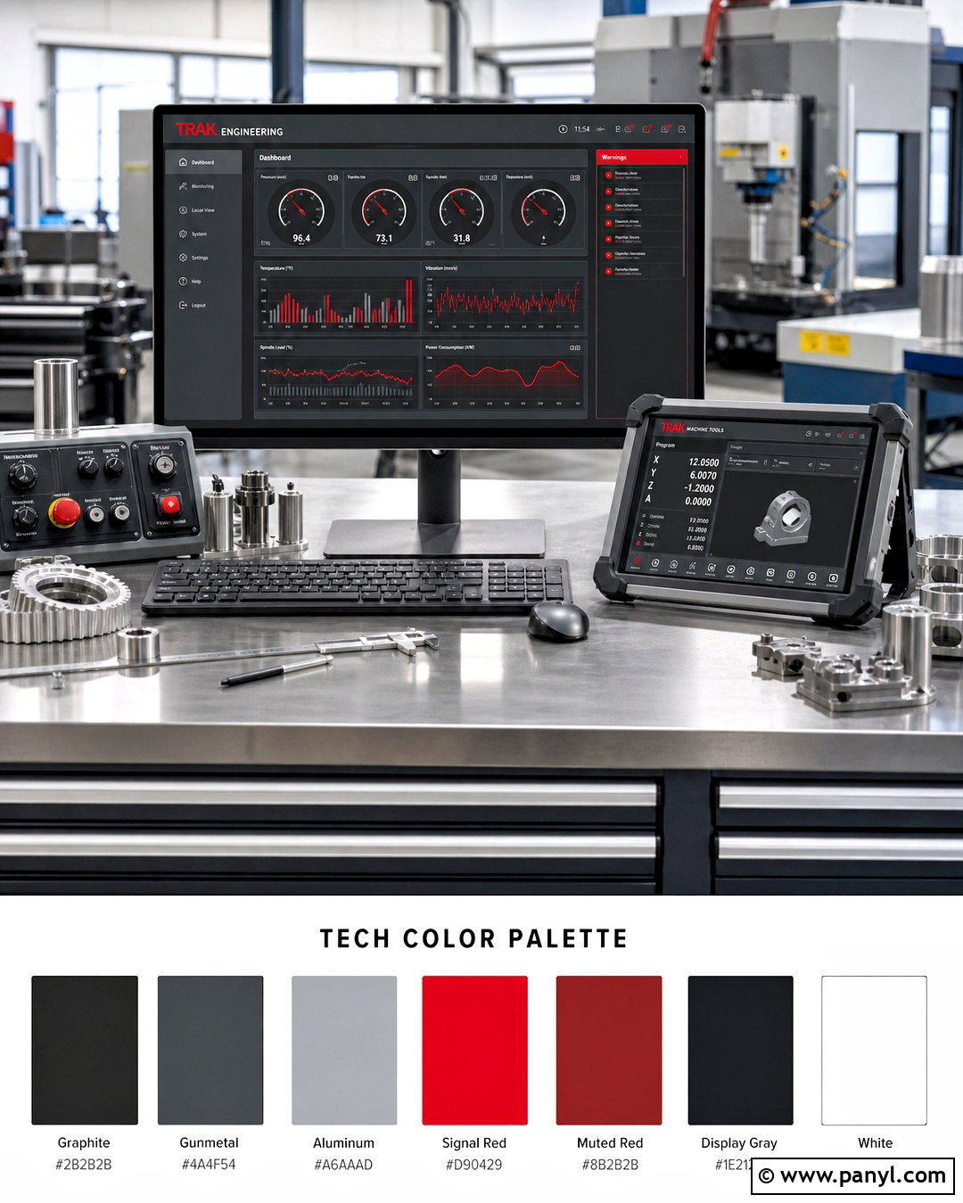 Graphite And Red Tech Color Palette - 20 tech colour palette ideas